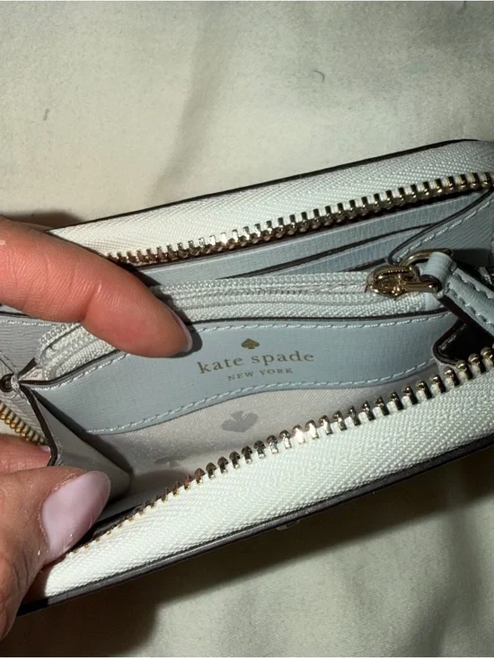 Kate Spade White Pebbled Leather Zip Wallet - Picture 5 of 9